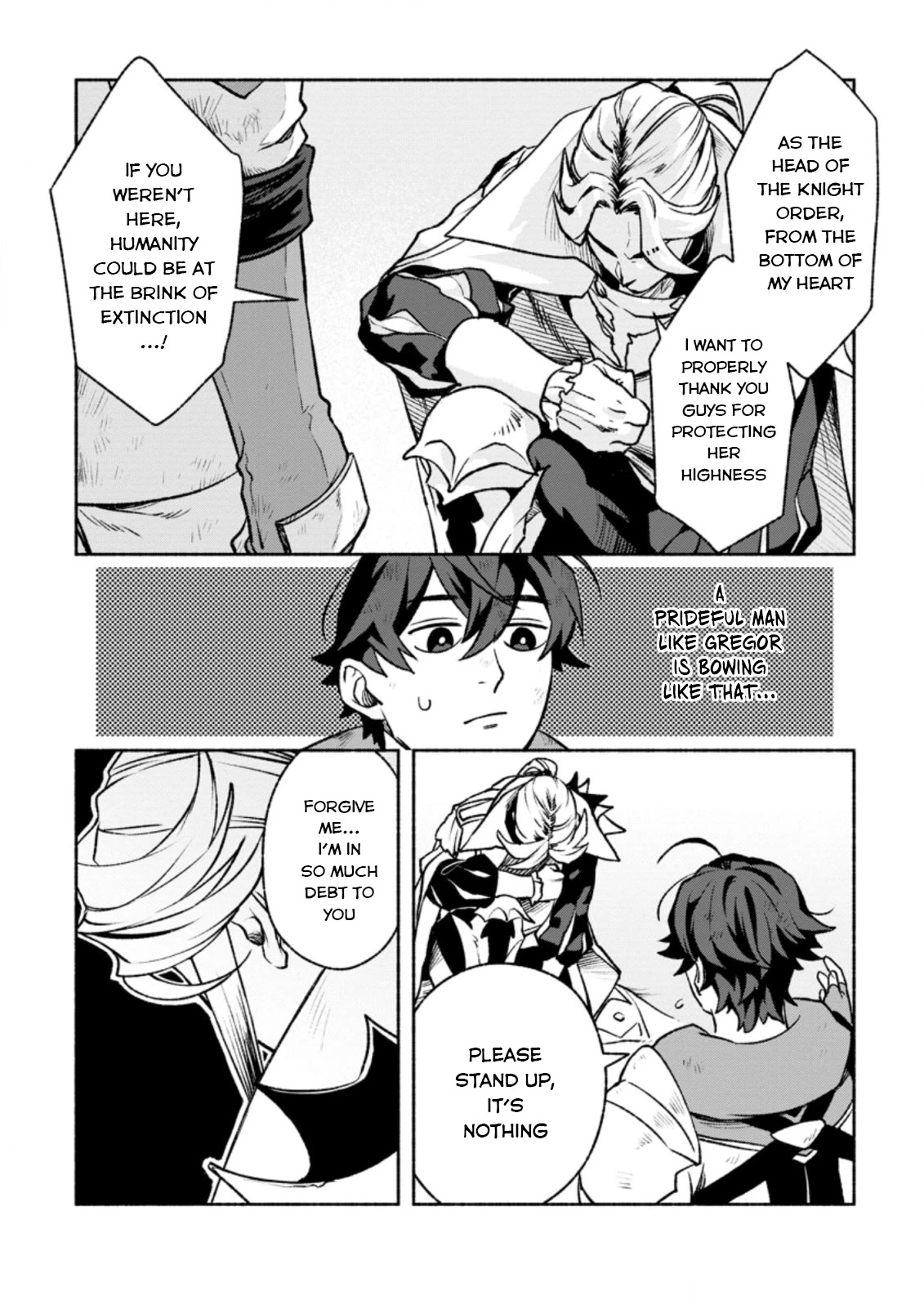 Sono Monban, Saikyou Nitsuki: Tsuihou Sareta Bougyo Ryoku 9999 no Senshi, Outo no Monban Toshite Musou Suru Chapter 16 page 13 - Chapter 16