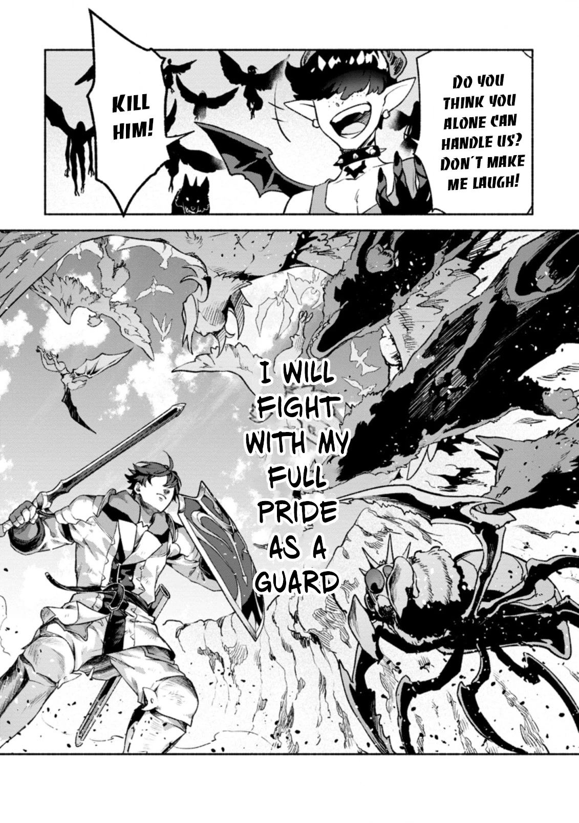 Sono Monban, Saikyou Nitsuki: Tsuihou Sareta Bougyo Ryoku 9999 no Senshi, Outo no Monban Toshite Musou Suru Chapter 16 page 4 - Chapter 16