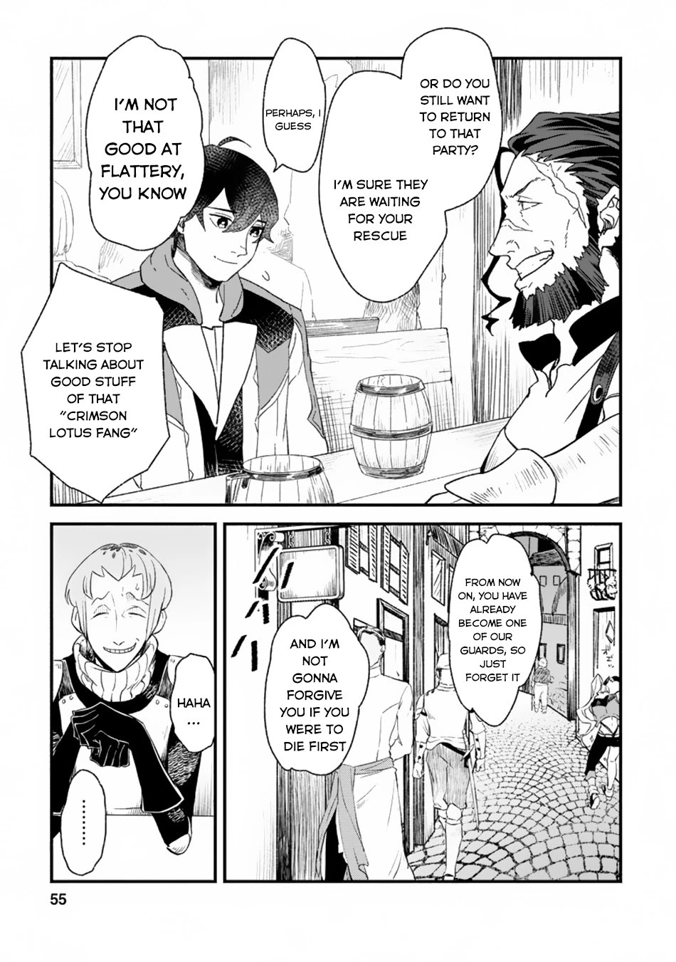 Sono Monban, Saikyou Nitsuki: Tsuihou Sareta Bougyo Ryoku 9999 no Senshi, Outo no Monban Toshite Musou Suru Chapter 2.3 page 4 - Chapter 2.3
