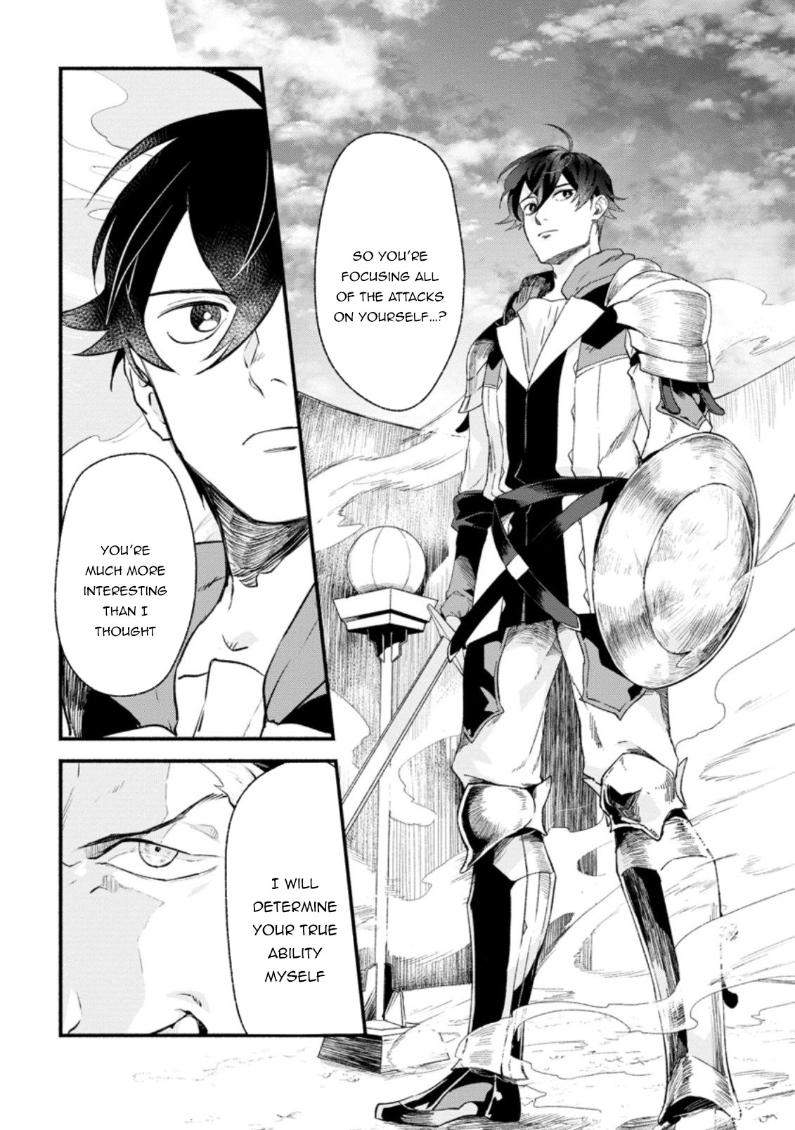 Sono Monban, Saikyou Nitsuki: Tsuihou Sareta Bougyo Ryoku 9999 no Senshi, Outo no Monban Toshite Musou Suru Chapter 2 page 4 - Chapter 2