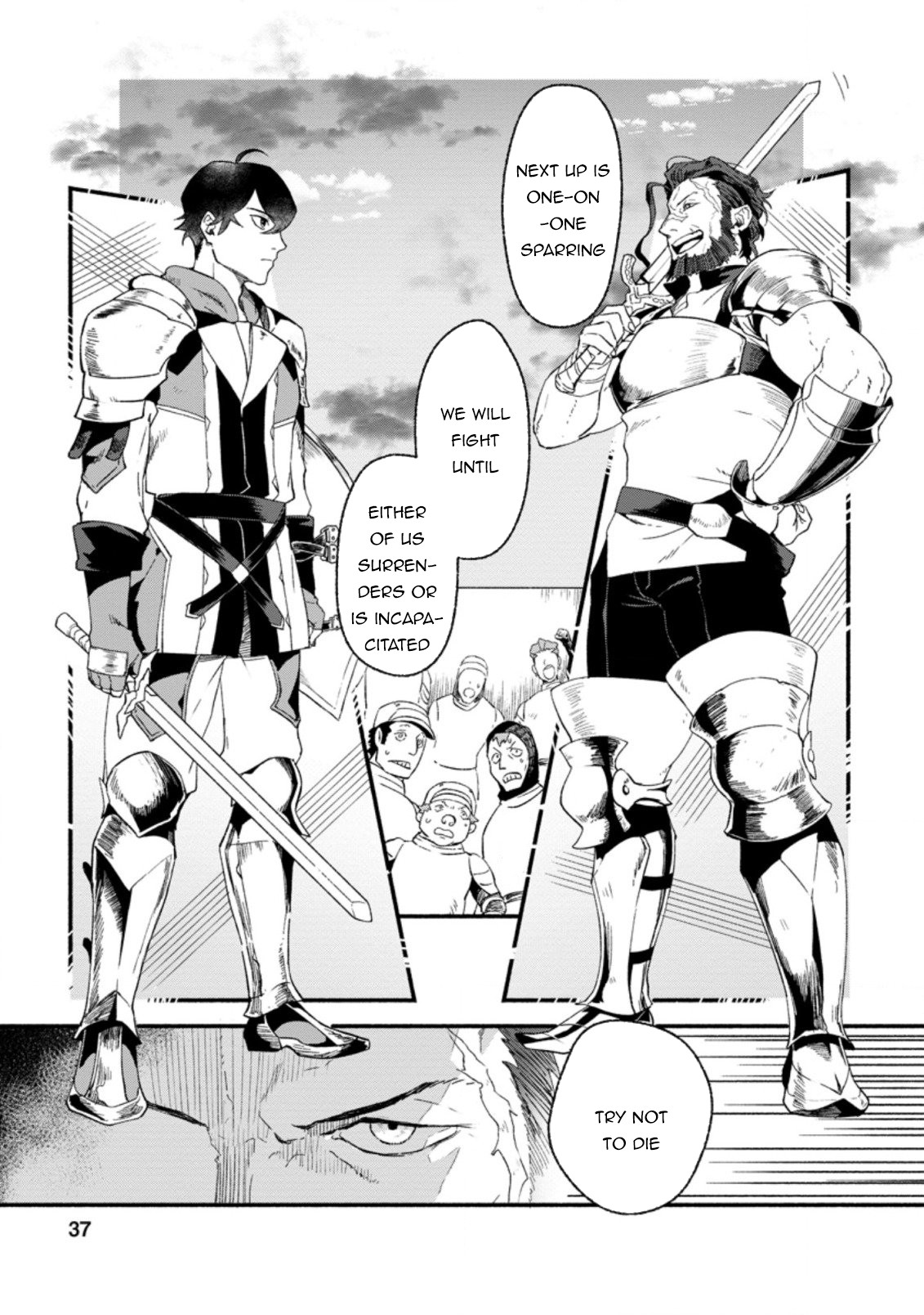 Sono Monban, Saikyou Nitsuki: Tsuihou Sareta Bougyo Ryoku 9999 no Senshi, Outo no Monban Toshite Musou Suru Chapter 2 page 6 - Chapter 2