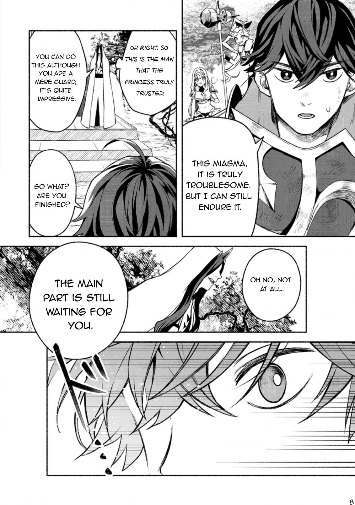 Sono Monban, Saikyou Nitsuki: Tsuihou Sareta Bougyo Ryoku 9999 no Senshi, Outo no Monban Toshite Musou Suru Chapter 20 page 9 - Chapter 20