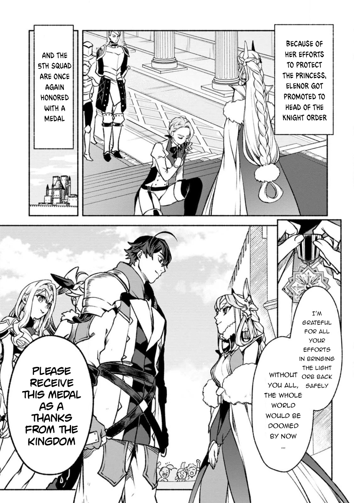 Sono Monban, Saikyou Nitsuki: Tsuihou Sareta Bougyo Ryoku 9999 no Senshi, Outo no Monban Toshite Musou Suru Chapter 21 page 21 - Chapter 21
