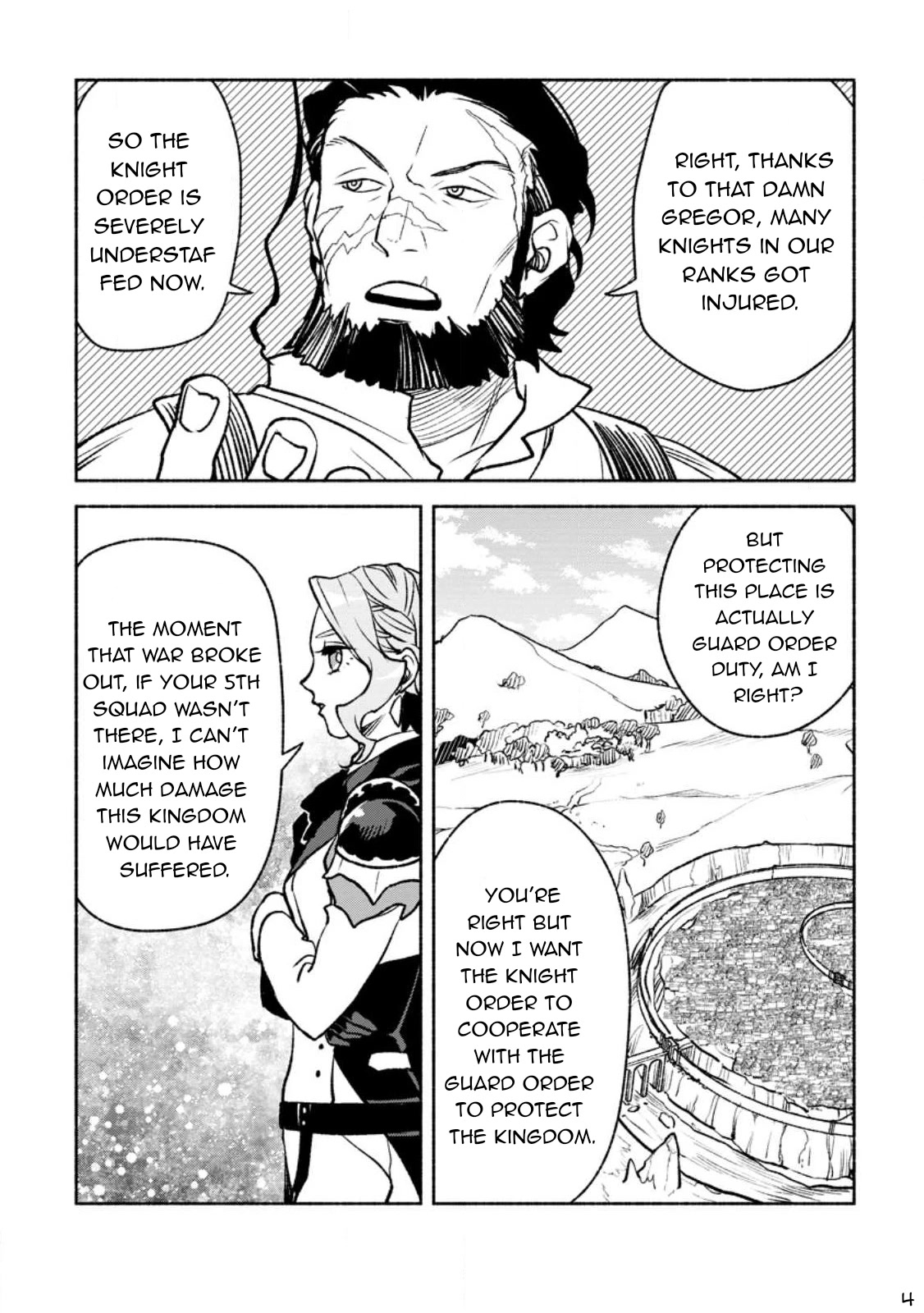 Sono Monban, Saikyou Nitsuki: Tsuihou Sareta Bougyo Ryoku 9999 no Senshi, Outo no Monban Toshite Musou Suru Chapter 22 page 5 - Chapter 22