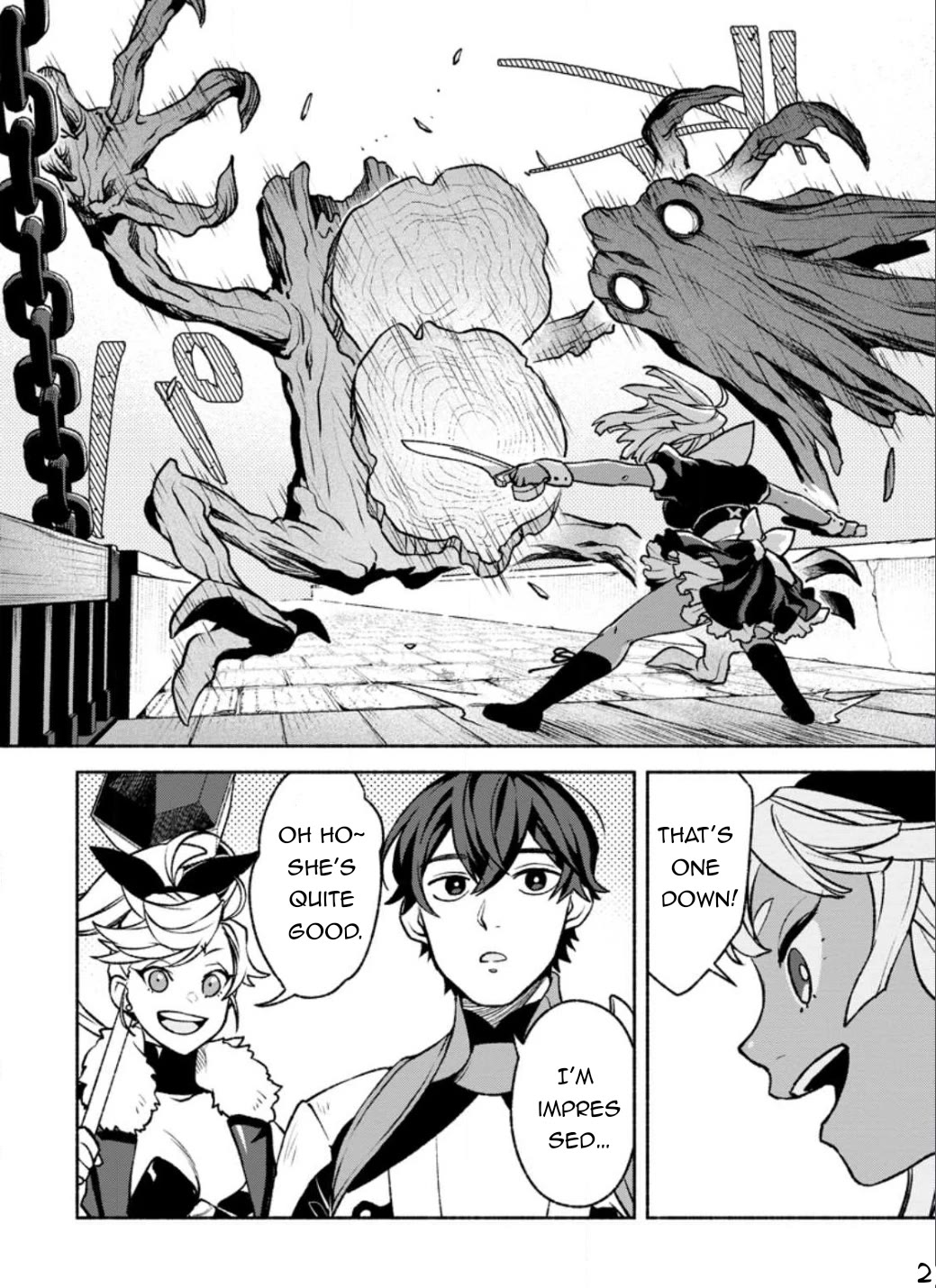 Sono Monban, Saikyou Nitsuki: Tsuihou Sareta Bougyo Ryoku 9999 no Senshi, Outo no Monban Toshite Musou Suru Chapter 23 page 13 - Chapter 23
