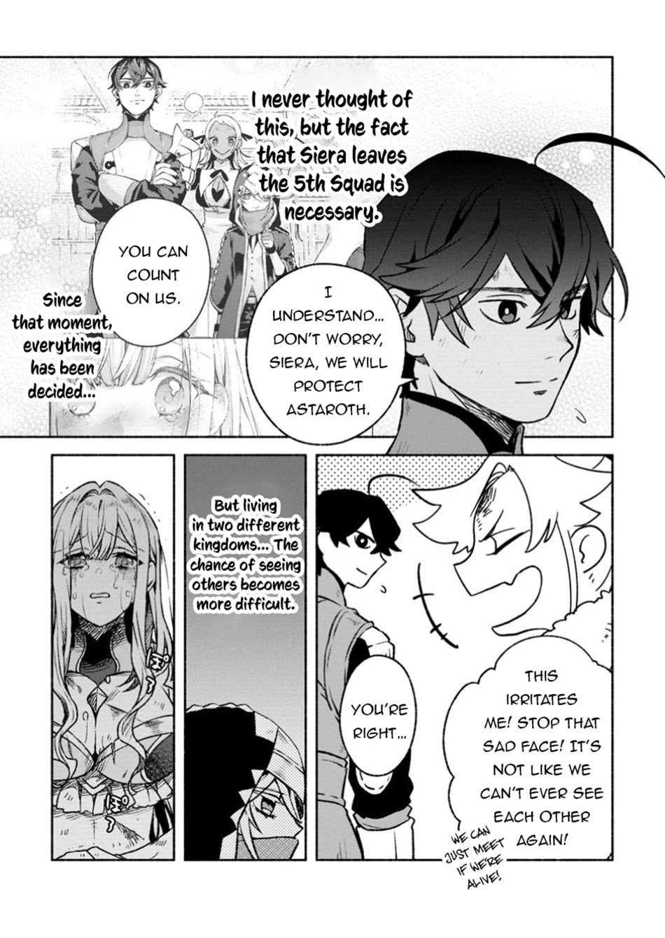 Sono Monban, Saikyou Nitsuki: Tsuihou Sareta Bougyo Ryoku 9999 no Senshi, Outo no Monban Toshite Musou Suru Chapter 32 page 34 - Chapter 32