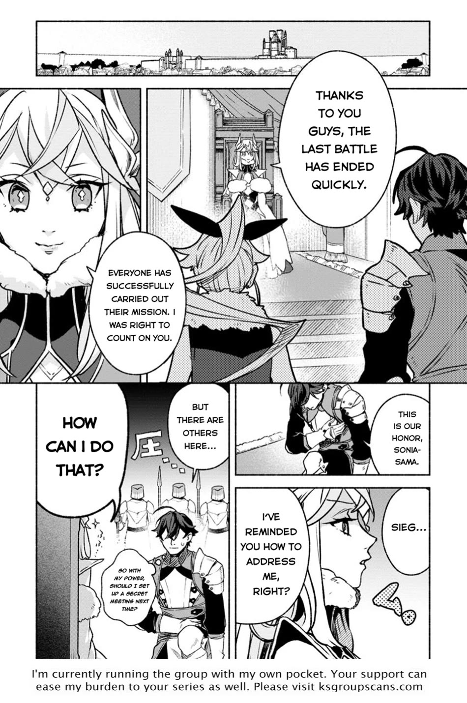 Sono Monban, Saikyou Nitsuki: Tsuihou Sareta Bougyo Ryoku 9999 no Senshi, Outo no Monban Toshite Musou Suru Chapter 34 page 10 - Chapter 34