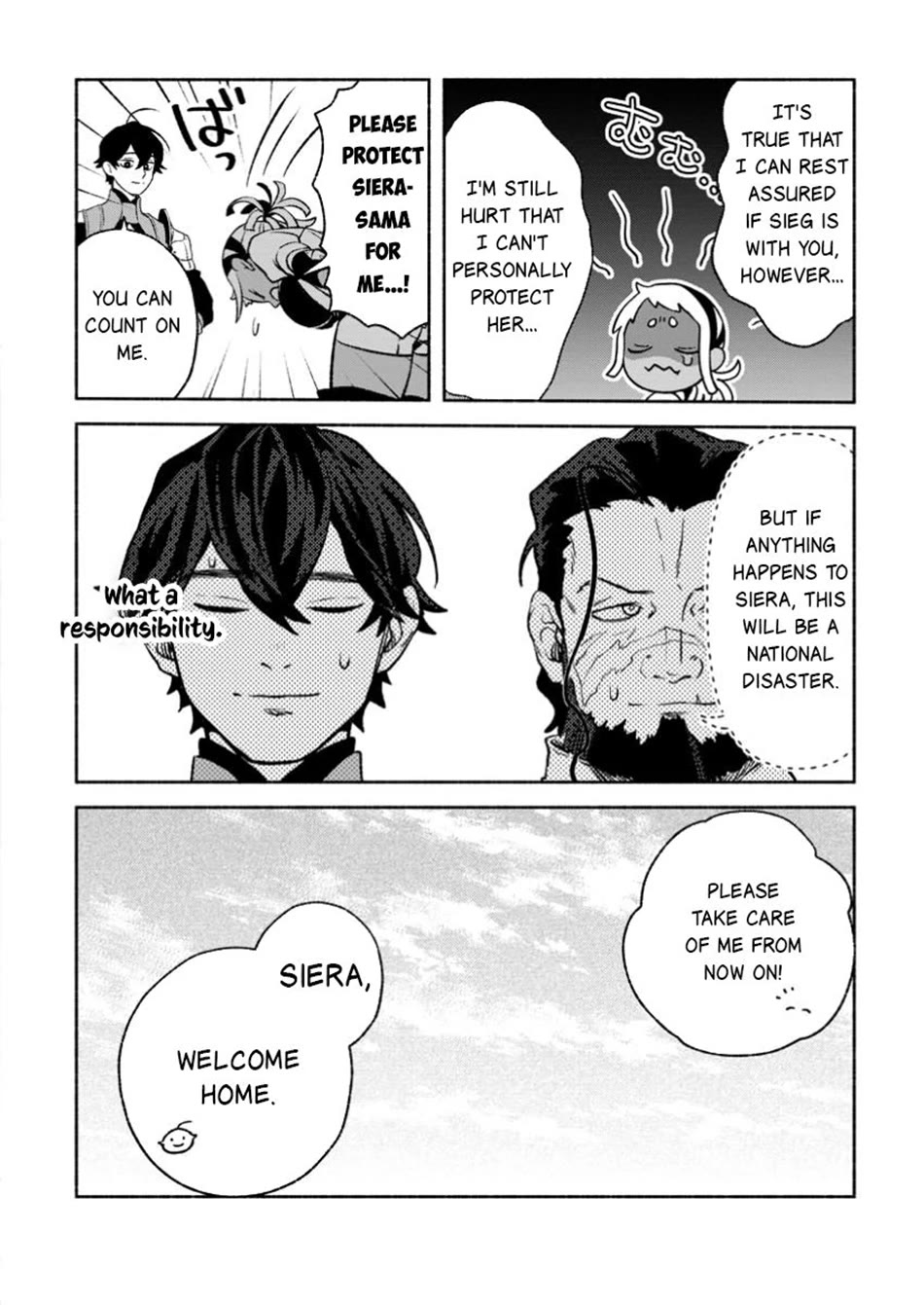 Sono Monban, Saikyou Nitsuki: Tsuihou Sareta Bougyo Ryoku 9999 no Senshi, Outo no Monban Toshite Musou Suru Chapter 35 page 15 - Chapter 35