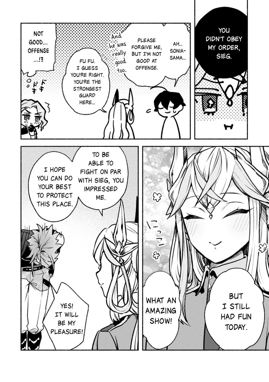 Sono Monban, Saikyou Nitsuki: Tsuihou Sareta Bougyo Ryoku 9999 no Senshi, Outo no Monban Toshite Musou Suru Chapter 36 page 30 - Chapter 36