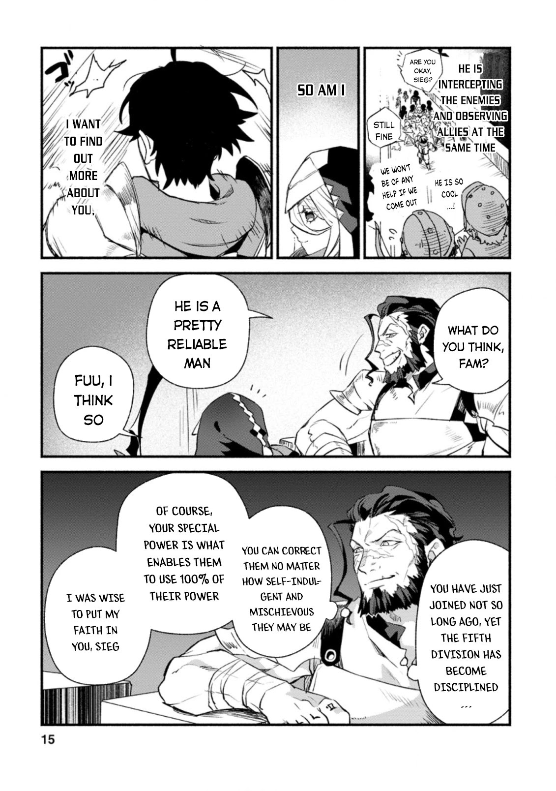 Sono Monban, Saikyou Nitsuki: Tsuihou Sareta Bougyo Ryoku 9999 no Senshi, Outo no Monban Toshite Musou Suru Chapter 6 page 13 - Chapter 6