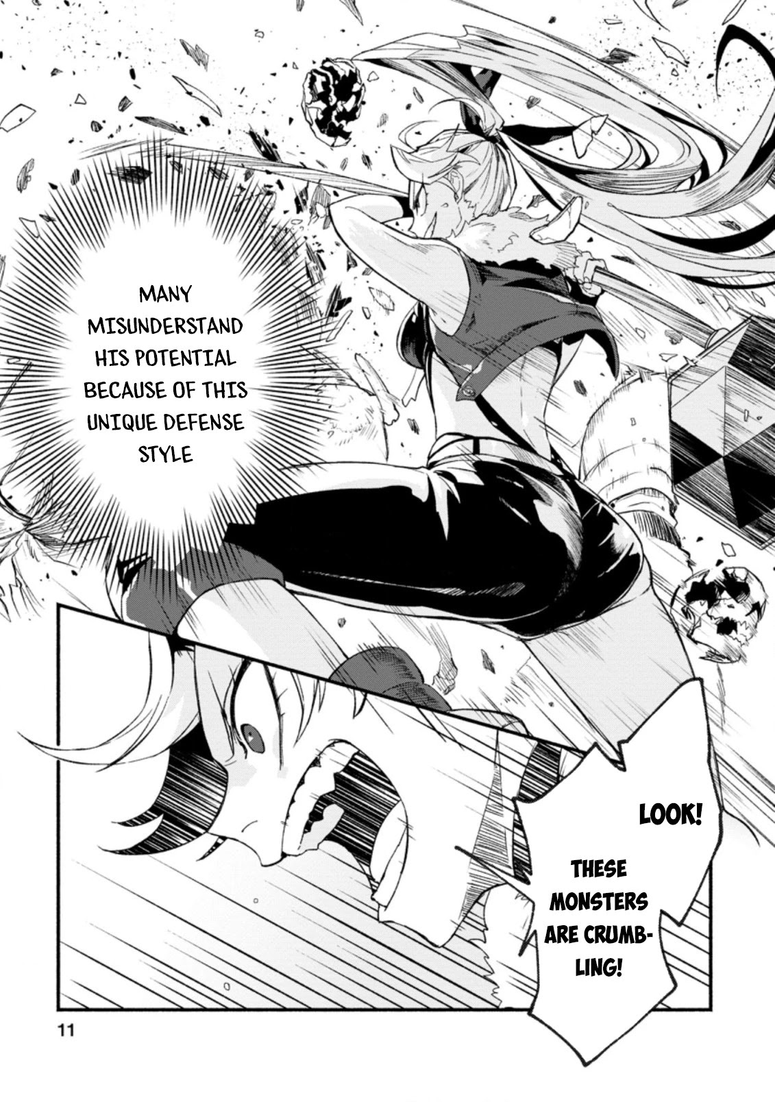 Sono Monban, Saikyou Nitsuki: Tsuihou Sareta Bougyo Ryoku 9999 no Senshi, Outo no Monban Toshite Musou Suru Chapter 6 page 9 - Chapter 6
