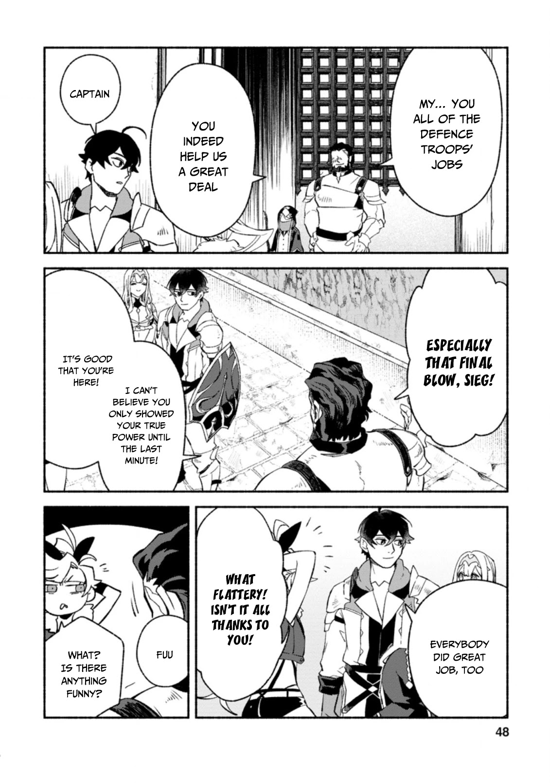 Sono Monban, Saikyou Nitsuki: Tsuihou Sareta Bougyo Ryoku 9999 no Senshi, Outo no Monban Toshite Musou Suru Chapter 7.2 page 7 - Chapter 7.2