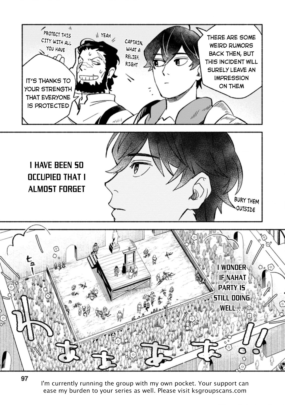 Sono Monban, Saikyou Nitsuki: Tsuihou Sareta Bougyo Ryoku 9999 no Senshi, Outo no Monban Toshite Musou Suru Chapter 8 page 36 - Chapter 8
