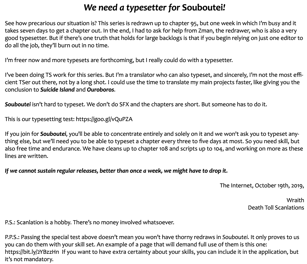Souboutei Kowasu Beshi Chapter 92 page 1 - Chapter 92: Into Seiichi's Painting