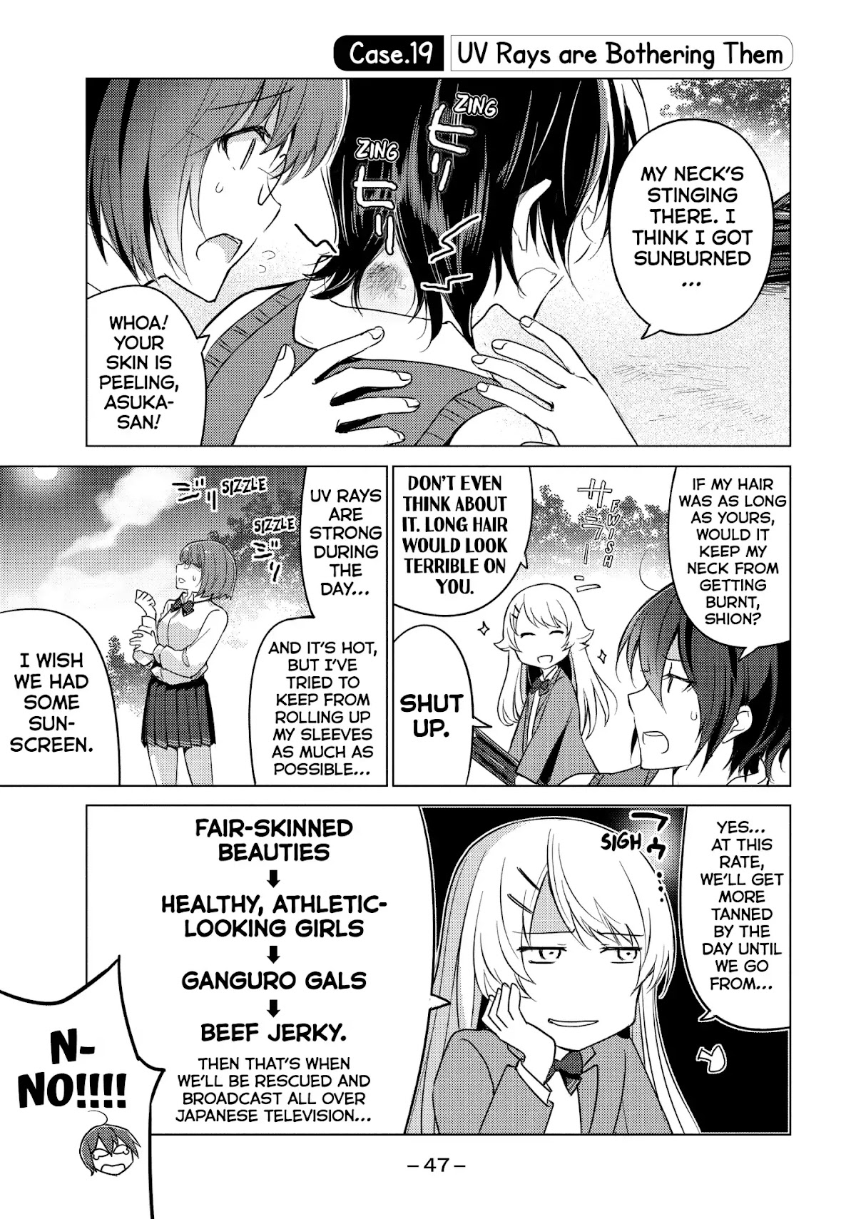 Sounan desu ka? Chapter 19 page 1 - Chapter 19: Vol.2 Case 19: UV Rays are Bothering them