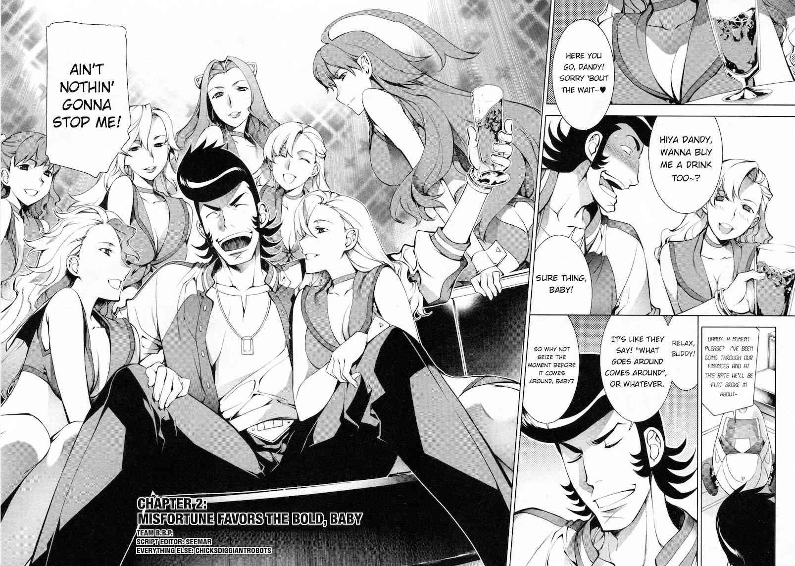 Space Dandy Chapter 2 page 2 - Chapter 2: Misfortune Favors the Bold, Baby