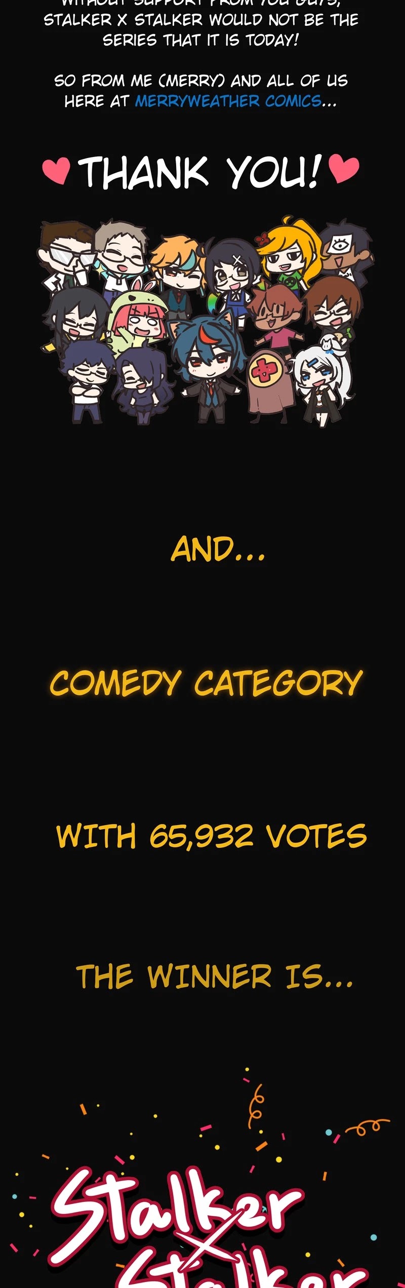 Stalker x Stalker Chapter 67.6 page 8 - Chapter 67.6: 1 MILLION SUBSCRIBERS & CANVAS AWARDS!