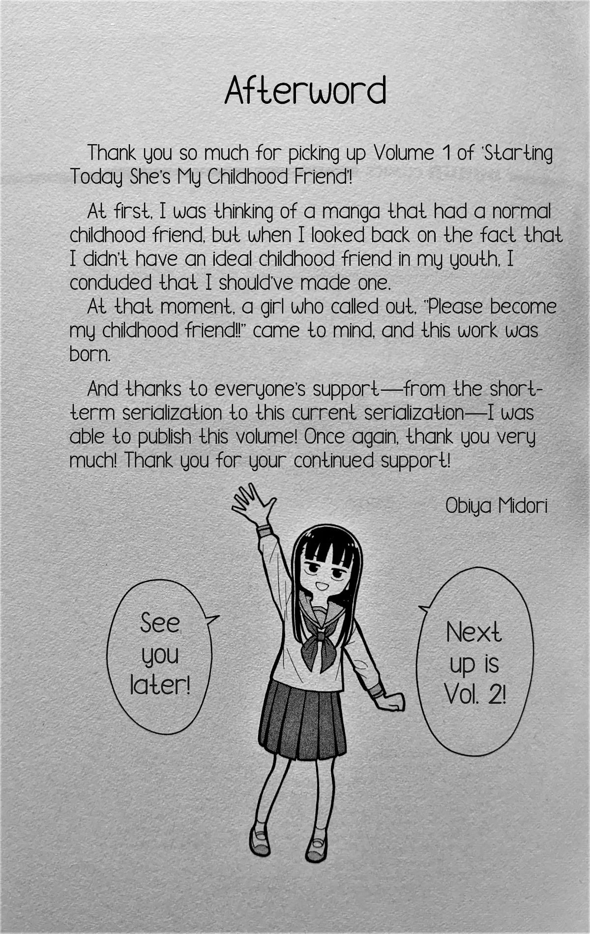 Starting Today She's My Childhood Friend Chapter 9.1 page 5 - Chapter 9.1: Vol. 1 Extras