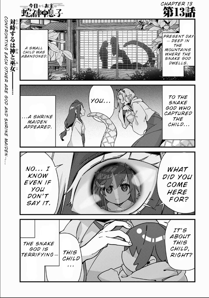 Starting Today, You are the Snake Goddess' Son Chapter 13 page 1 - Chapter 13: It's Musubi!!