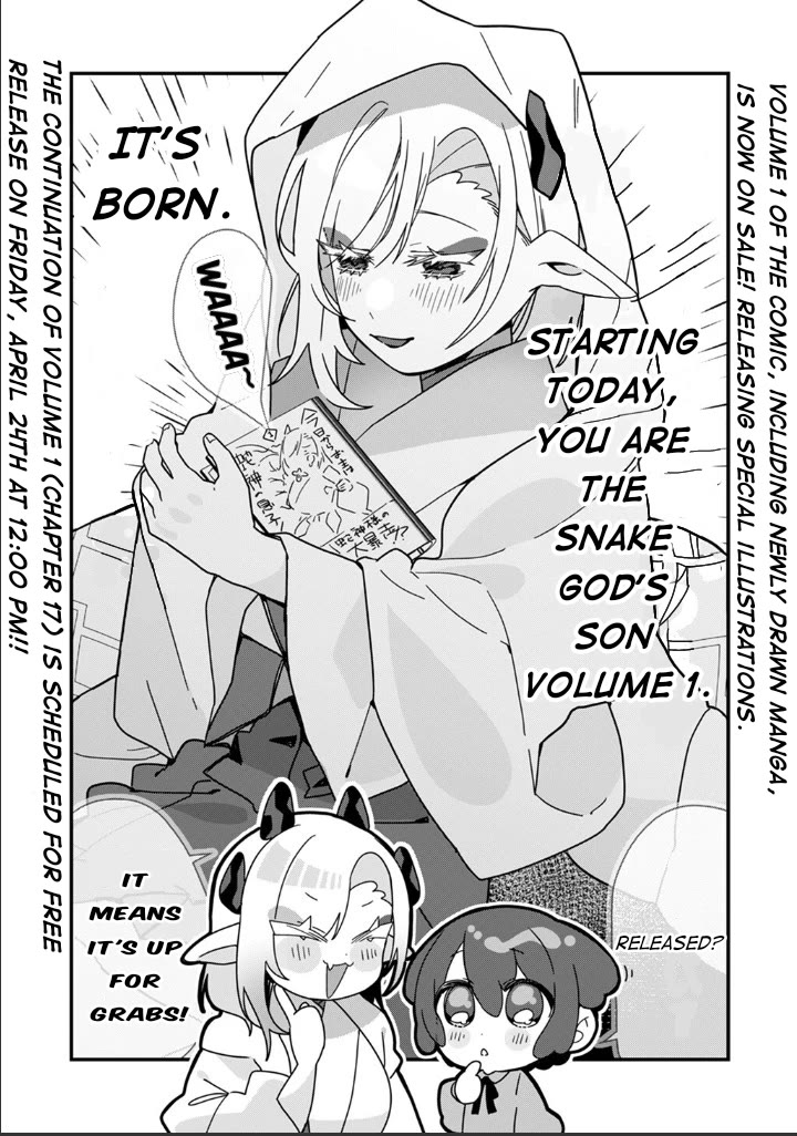 Starting Today, You are the Snake Goddess' Son Chapter 16.5 page 1 - Chapter 16.5: Special Update