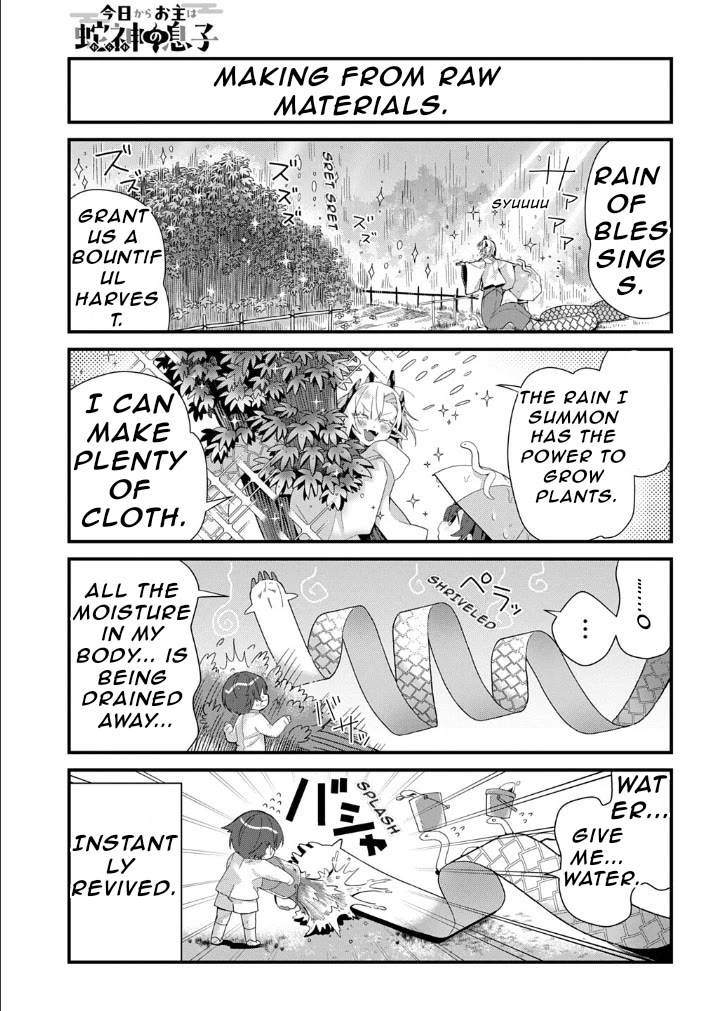 Starting Today, You are the Snake Goddess' Son Chapter 4 page 5 - Chapter 4: Off to the Tailor!!