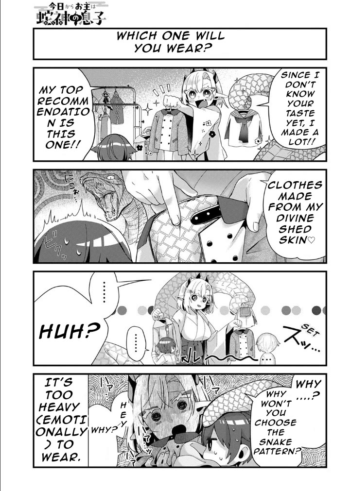 Starting Today, You are the Snake Goddess' Son Chapter 4 page 7 - Chapter 4: Off to the Tailor!!