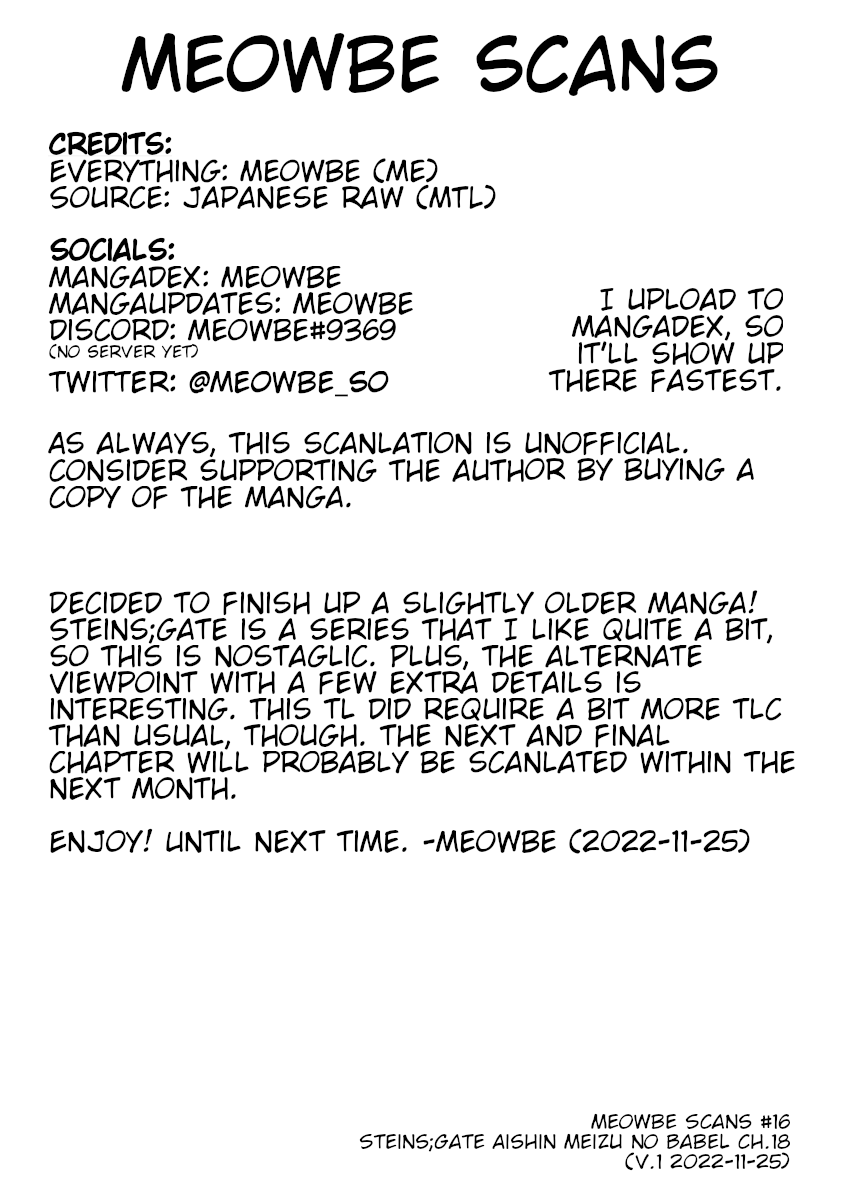 Steins;Gate - Aishin Meizu no Babel Chapter 18 page 41 - Chapter 18: 1.130205 - 2