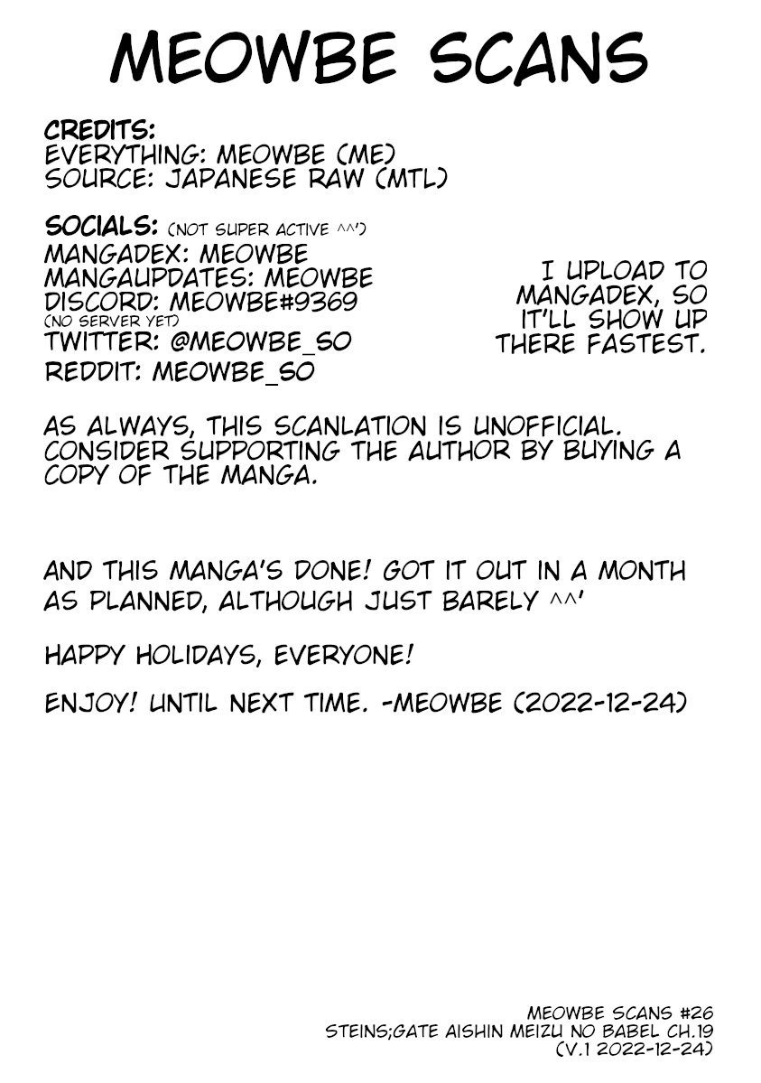 Steins;Gate - Aishin Meizu no Babel Chapter 19 page 46 - Chapter 19: September 21, 2010 [END]
