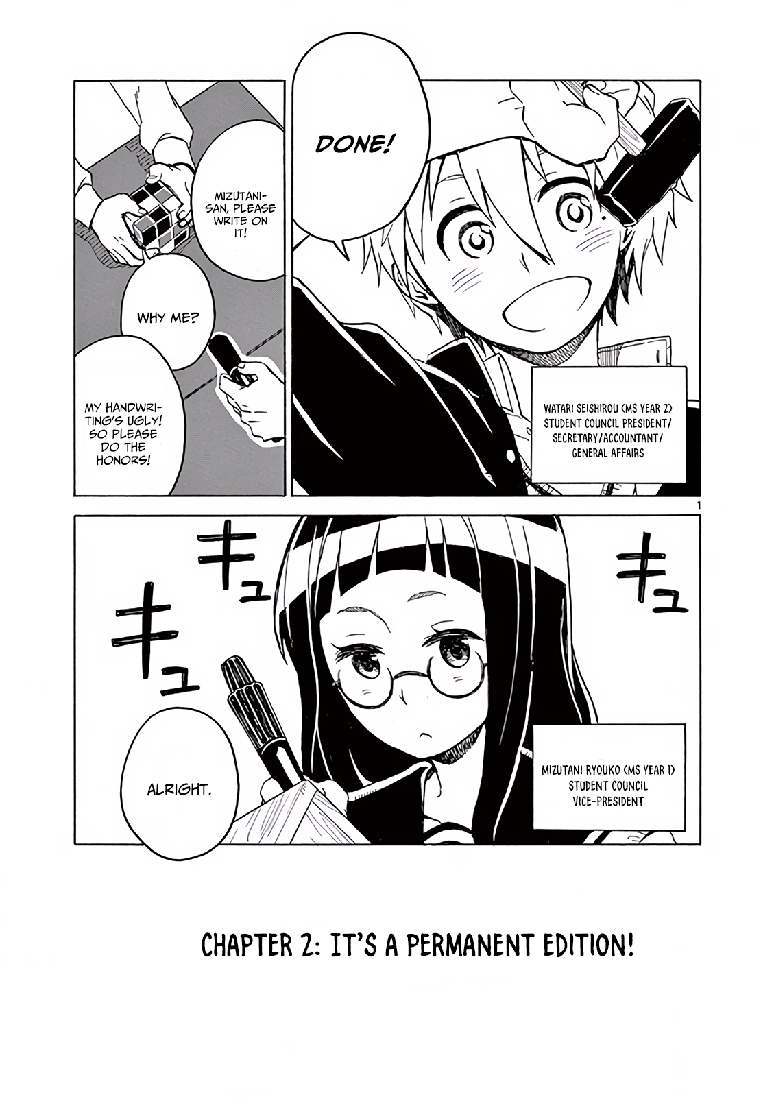 Student Council for Two Chapter 2 page 1 - Chapter 2: It's a Permanent Edition!