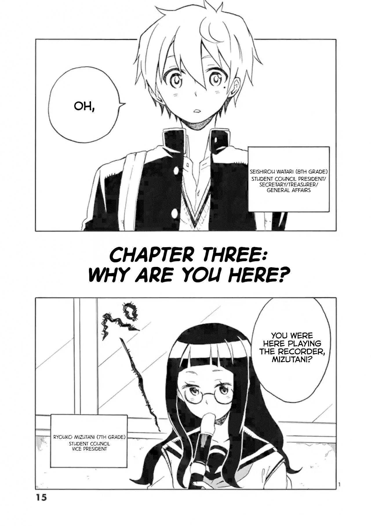 Student Council for Two Chapter 3 page 1 - Chapter 3: Why Are You Here?