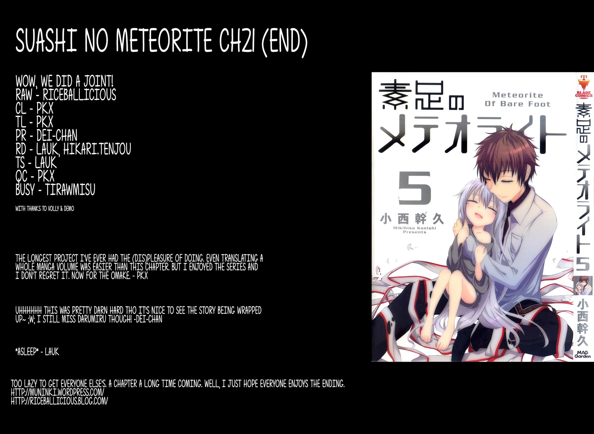 Suashi no Meteorite Chapter 21 page 1 - Chapter 21: The Final Step [END]