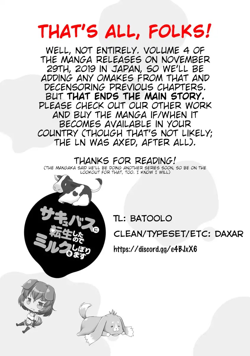 Succubus ni Tensei shita node Milk wo Shiborimasu Chapter 22 page 33 - Chapter 22 [END]
