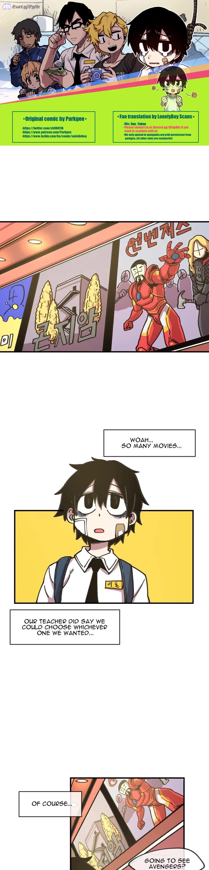 Suicide Boy Chapter 49 page 1 - Chapter 49: Let's Go To The Movies 2
