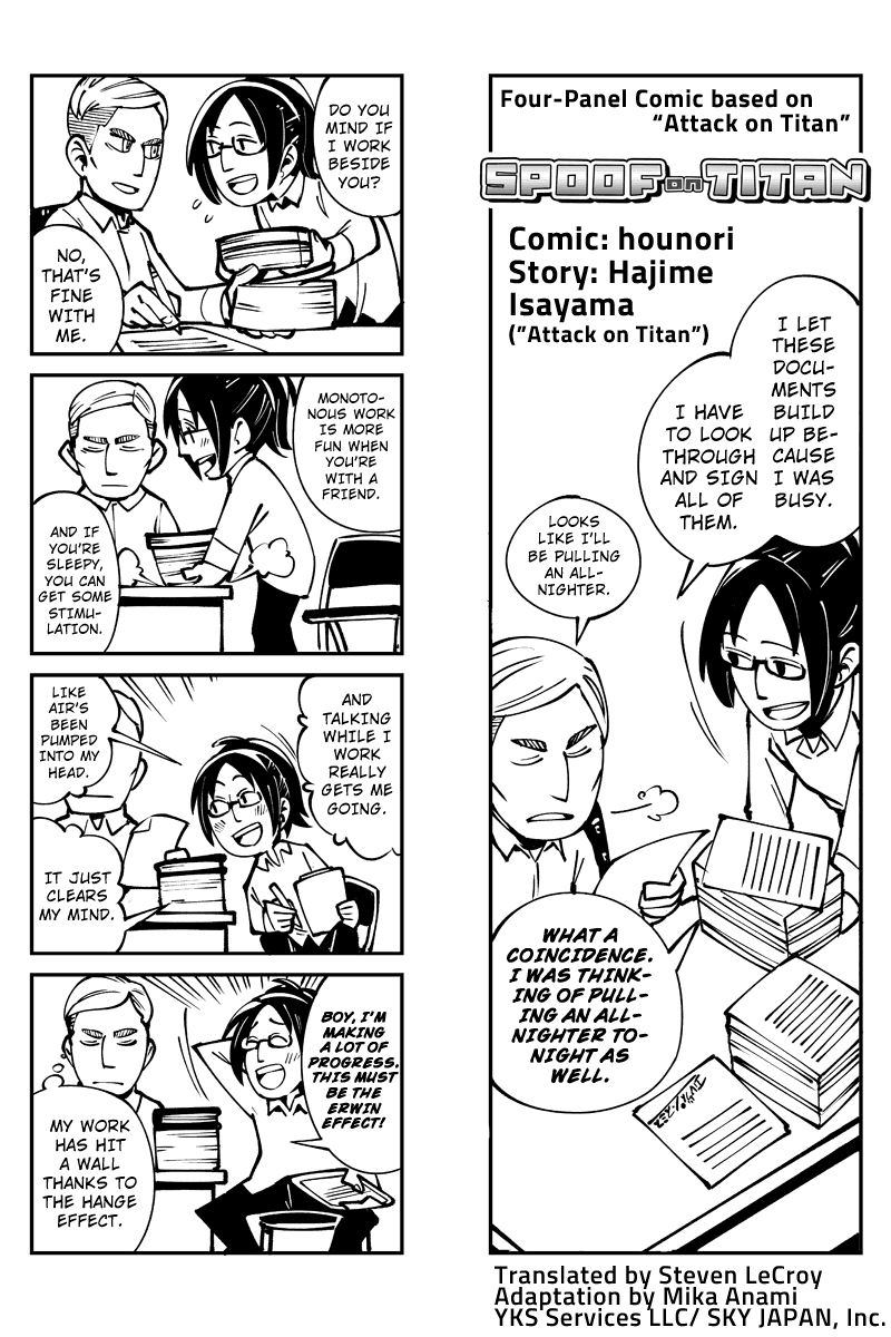 Sungeki no Kyojin Chapter 11 page 1 - Chapter 11: Working Overtime with Erwin