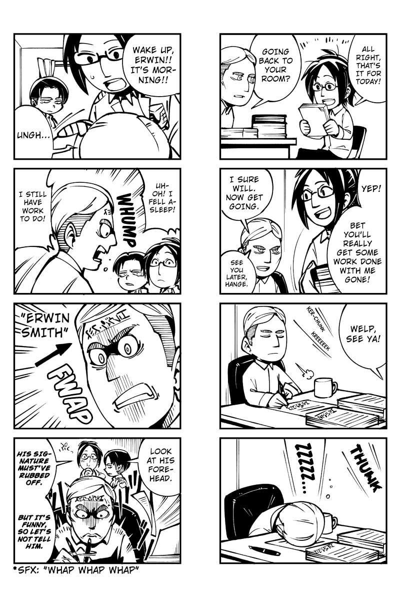 Sungeki no Kyojin Chapter 11 page 4 - Chapter 11: Working Overtime with Erwin