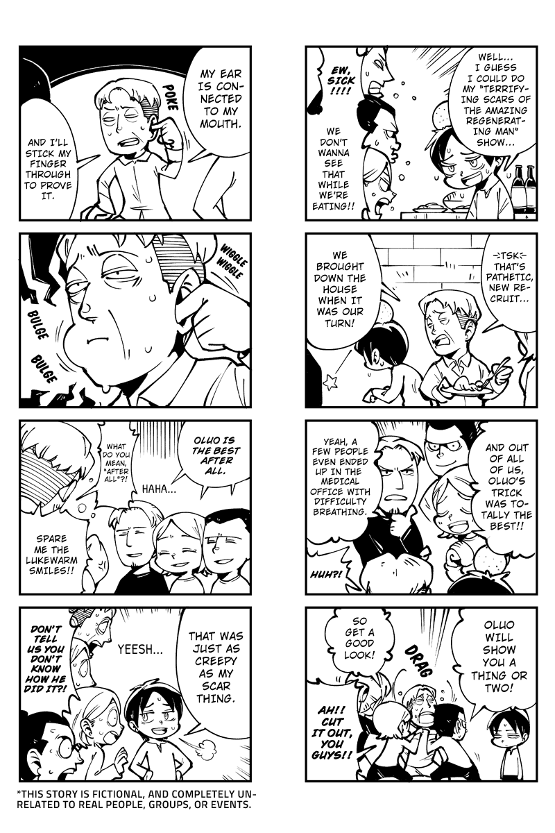 Sungeki no Kyojin Chapter 14 page 2 - Chapter 14: Asking Too Much! The Survey Crops Welcoming Party