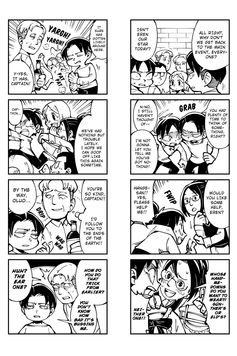Sungeki no Kyojin Chapter 14 page 4 - Chapter 14: Asking Too Much! The Survey Crops Welcoming Party