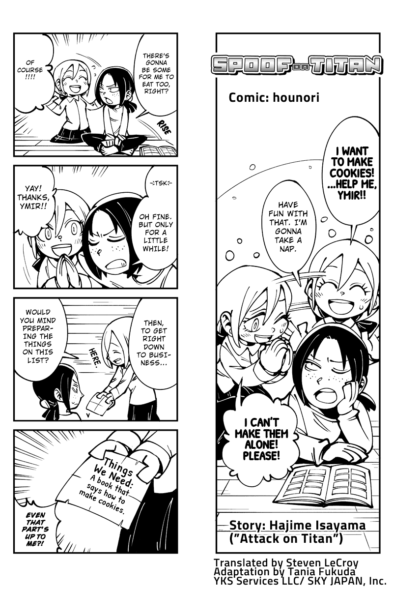 Sungeki no Kyojin Chapter 15 page 1 - Chapter 15: Krista's Cookies