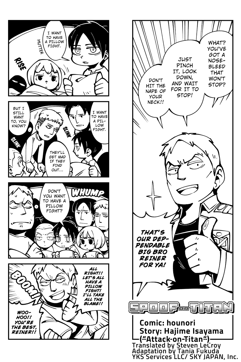 Sungeki no Kyojin Chapter 16 page 1 - Chapter 16: Got a Problem? Big Bro's Got Your Back