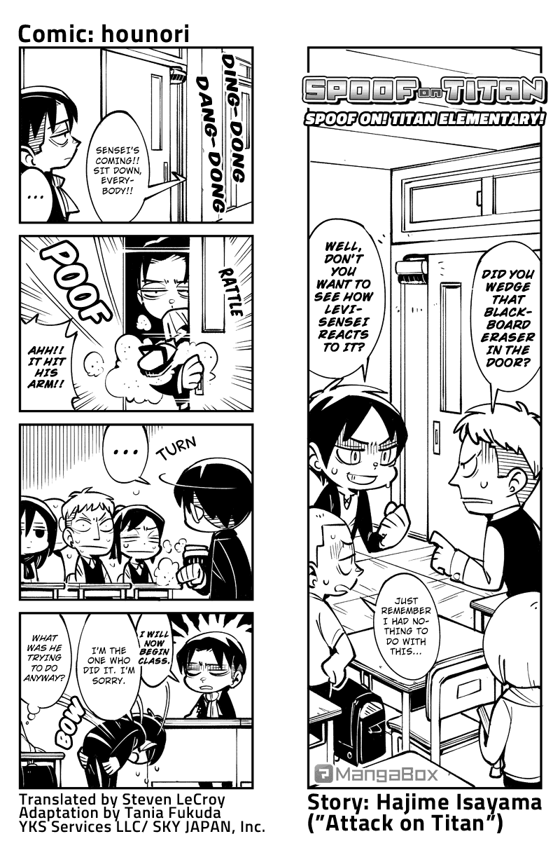 Sungeki no Kyojin Chapter 39 page 1 - Chapter 39: Spoof! Titan Elementary