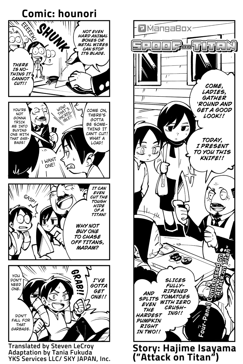 Sungeki no Kyojin Chapter 46 page 1 - Chapter 46: Reeves' Dreamy Trost Shopping Network