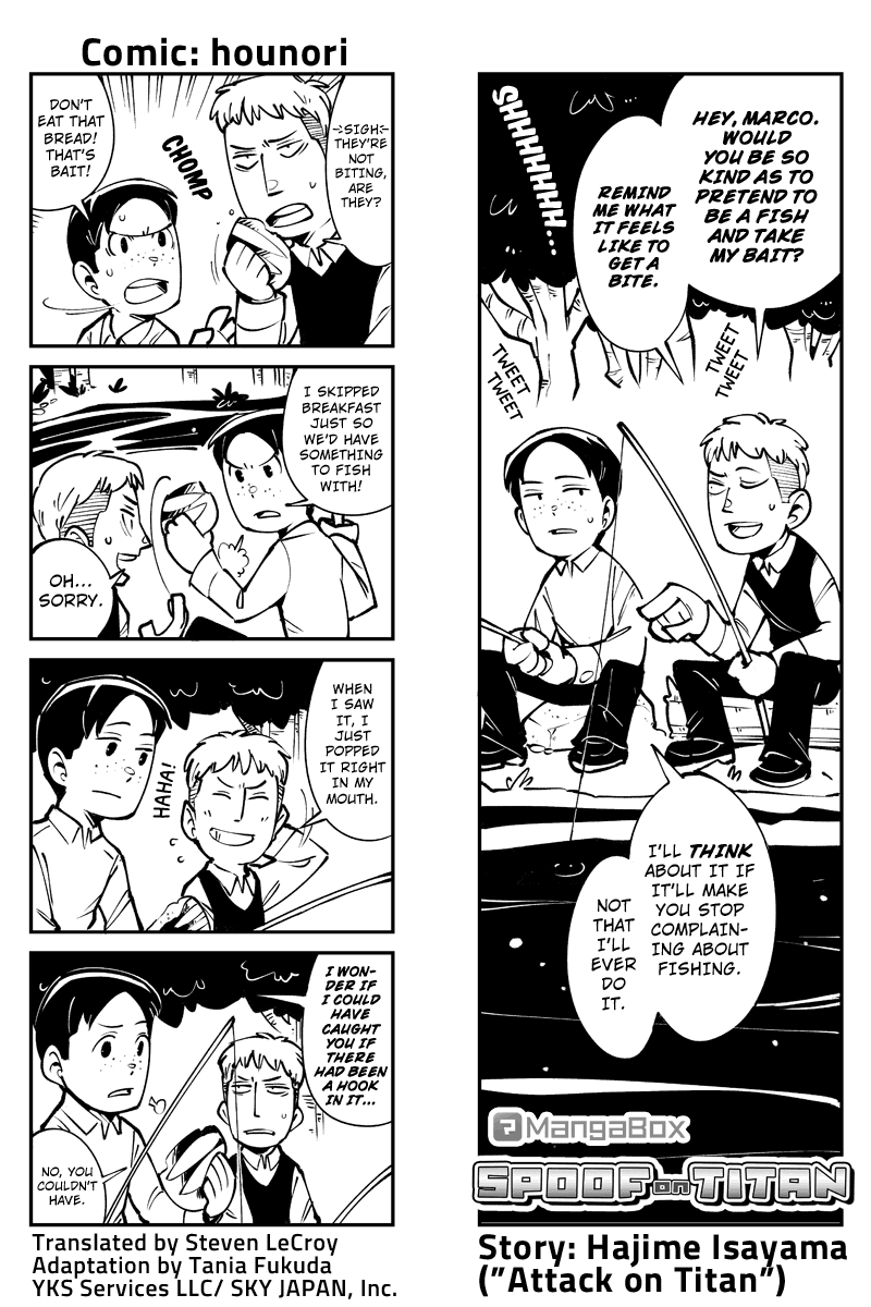 Sungeki no Kyojin Chapter 47 page 1 - Chapter 47: Fishing Paradise