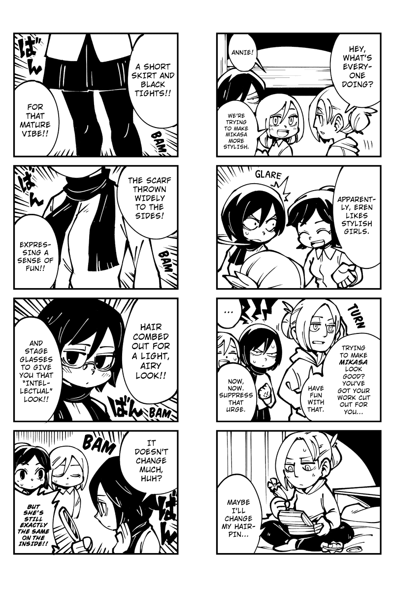 Sungeki no Kyojin Chapter 6 page 3 - Chapter 6: Mikasa, the Queen of Style