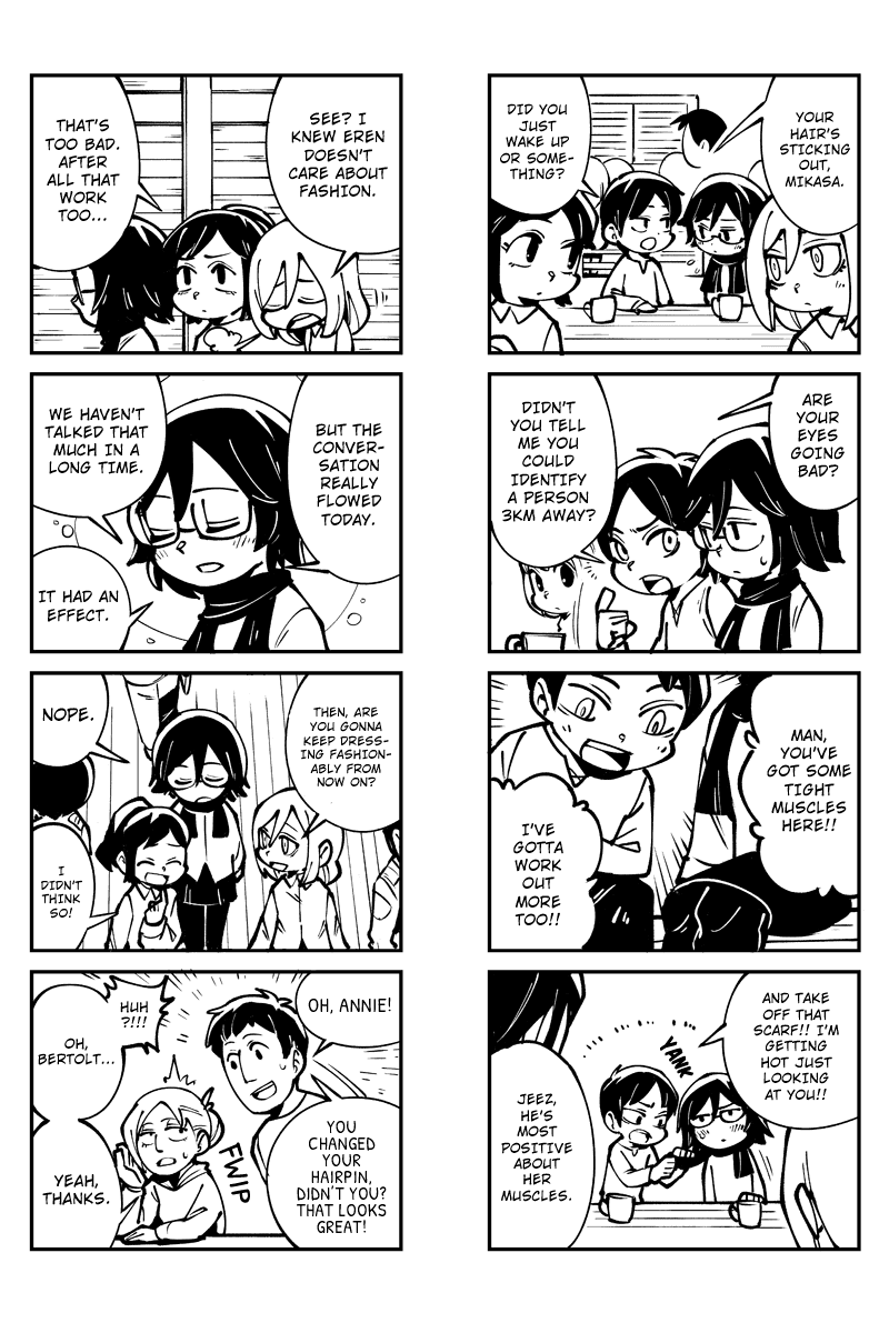 Sungeki no Kyojin Chapter 6 page 4 - Chapter 6: Mikasa, the Queen of Style