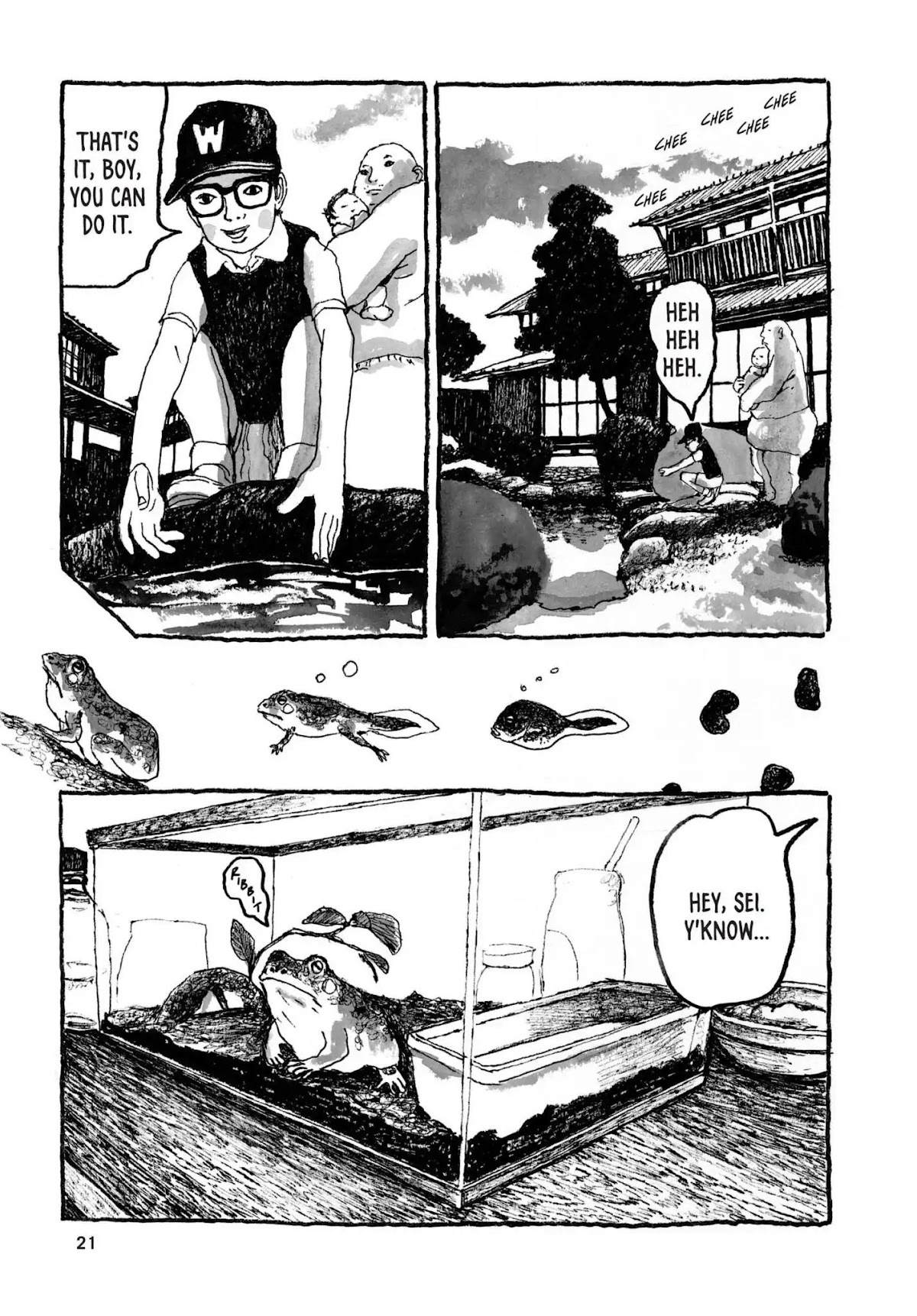 Sunny (MATSUMOTO Taiyou) Chapter 31 page 20 - Chapter 31: "Five frantic fat frogs fled." "Fifty fierce fuzzy fishes."