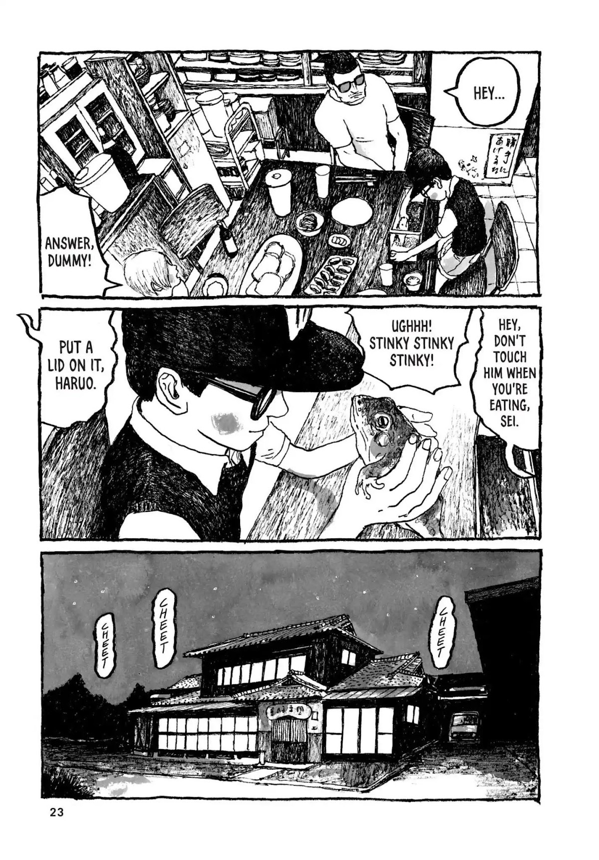 Sunny (MATSUMOTO Taiyou) Chapter 31 page 22 - Chapter 31: "Five frantic fat frogs fled." "Fifty fierce fuzzy fishes."