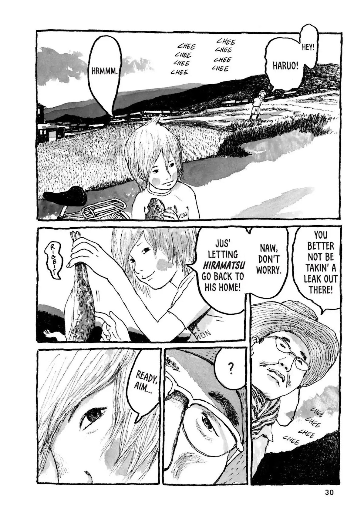 Sunny (MATSUMOTO Taiyou) Chapter 31 page 29 - Chapter 31: "Five frantic fat frogs fled." "Fifty fierce fuzzy fishes."