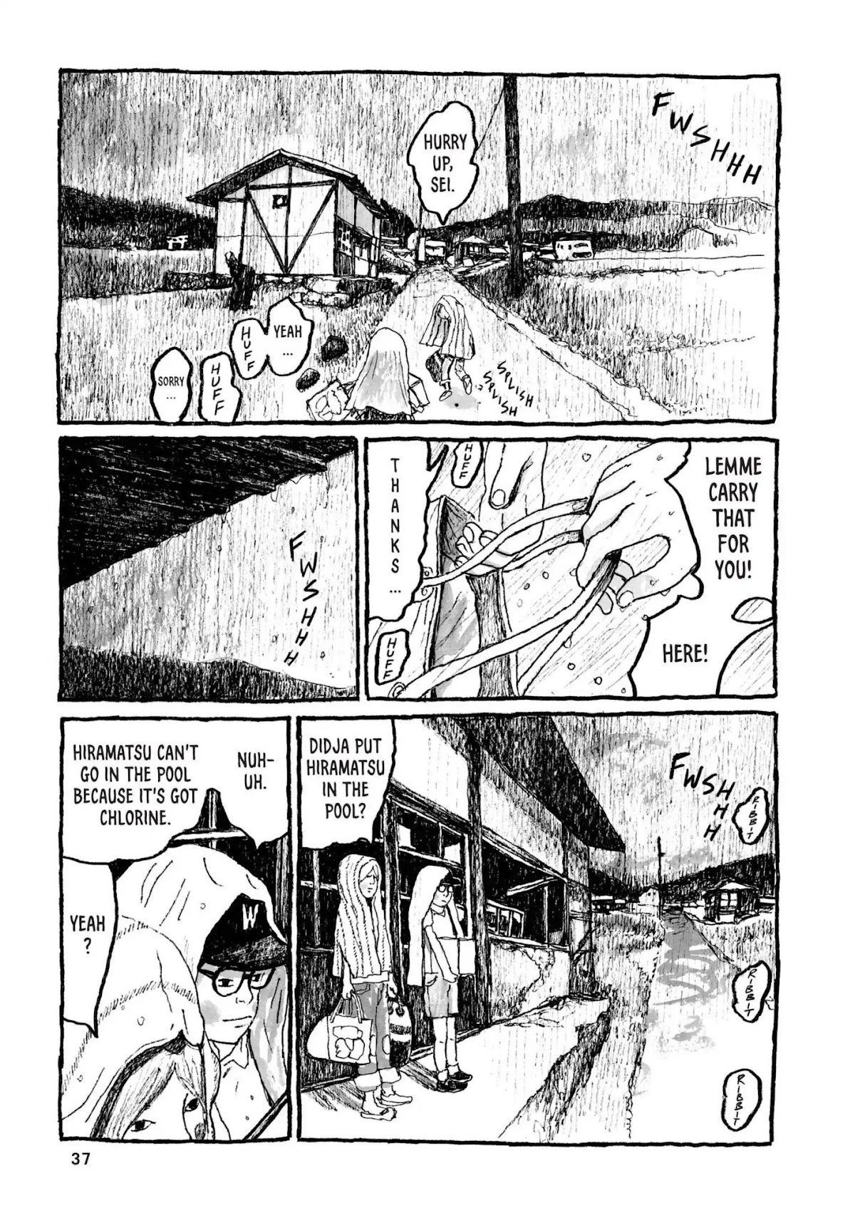 Sunny (MATSUMOTO Taiyou) Chapter 31 page 36 - Chapter 31: "Five frantic fat frogs fled." "Fifty fierce fuzzy fishes."