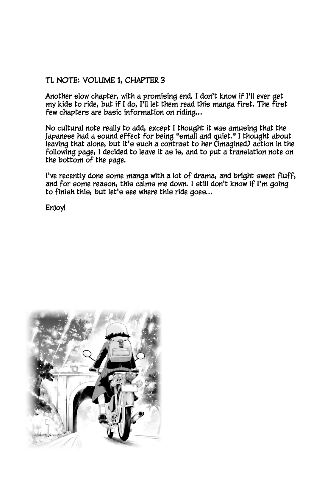 Super Cub Chapter 3 page 31 - Chapter 3: Dokonidemo Aru "It's Everywhere"