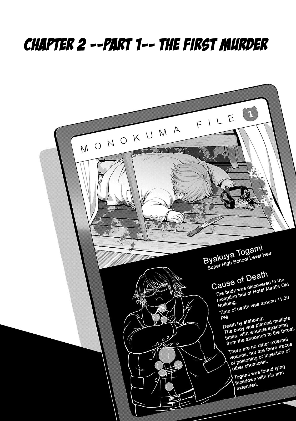Super Danganronpa 2: Goodbye Despair Academy Chapter 2.1 page 2 - Chapter 2.1: Part 1 - The First Murder